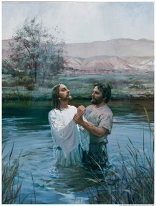 Jean le Baptiste baptise Jésus
